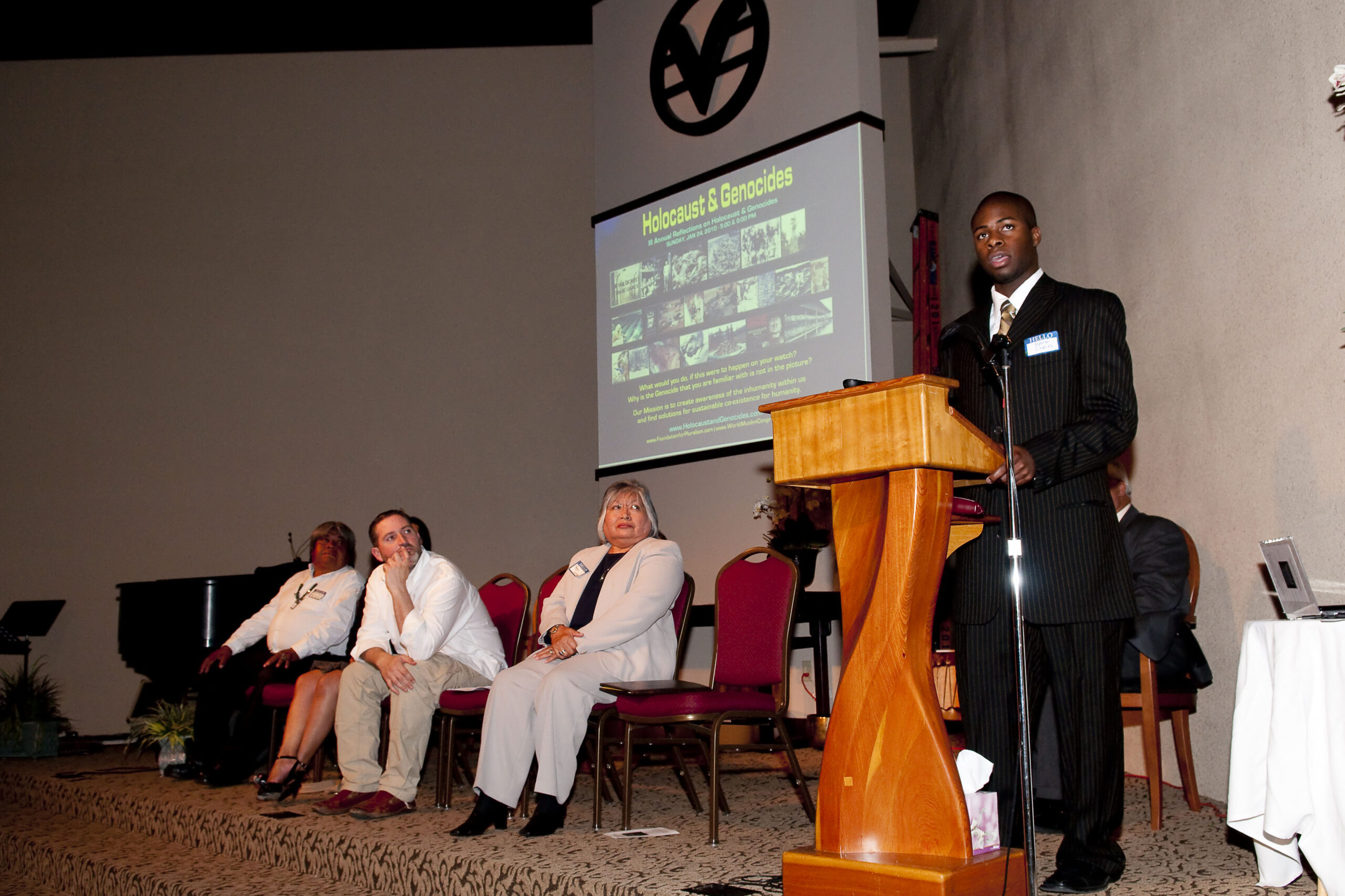 Holocaust and genocide remembrance program with speakers and guests